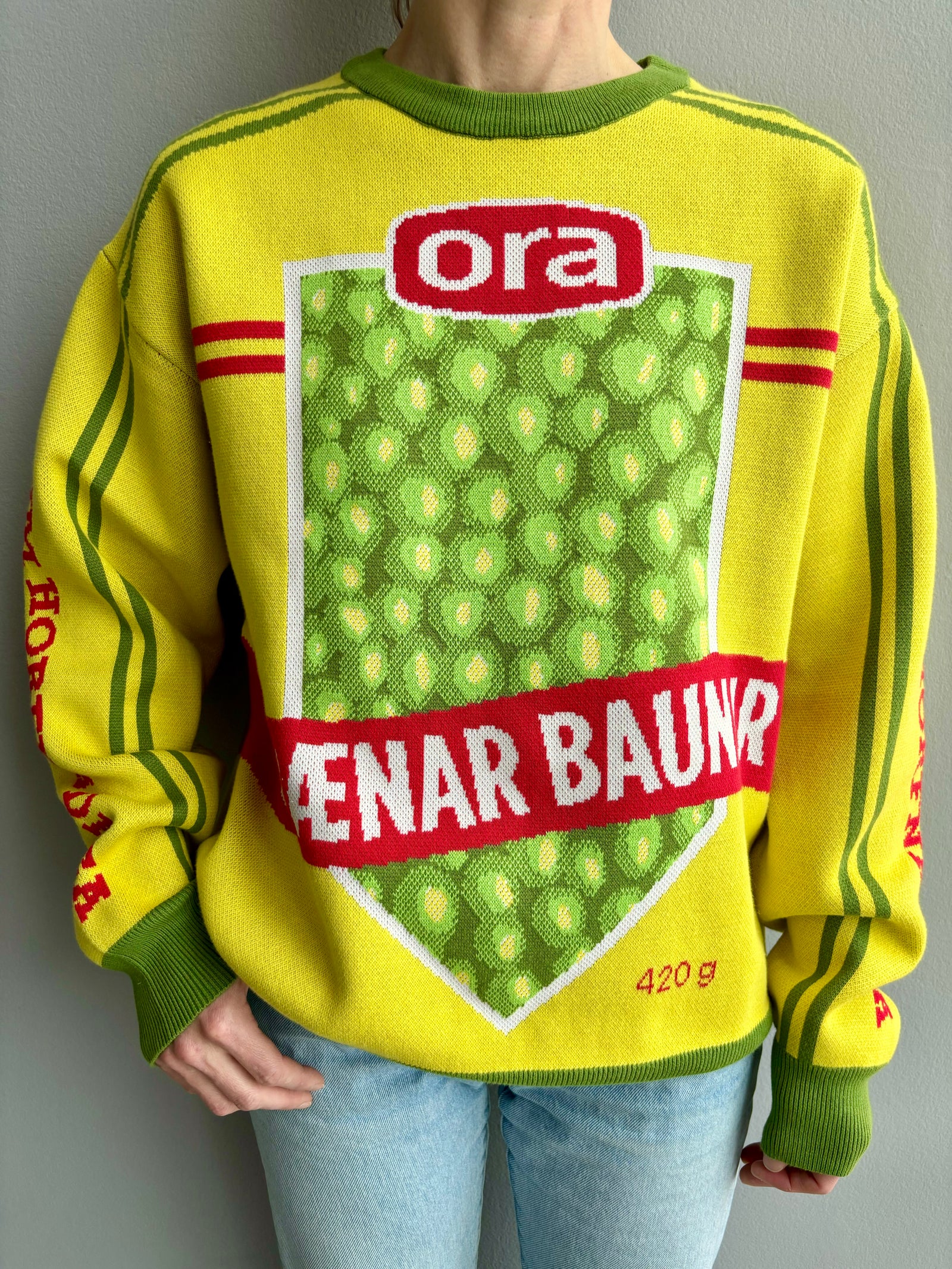 Grænar baunir - prjónuð