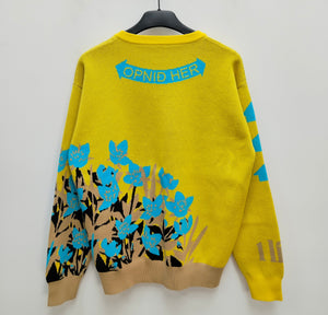 Léttmjólk peysa. Sweater with vintage milk cartoon design.