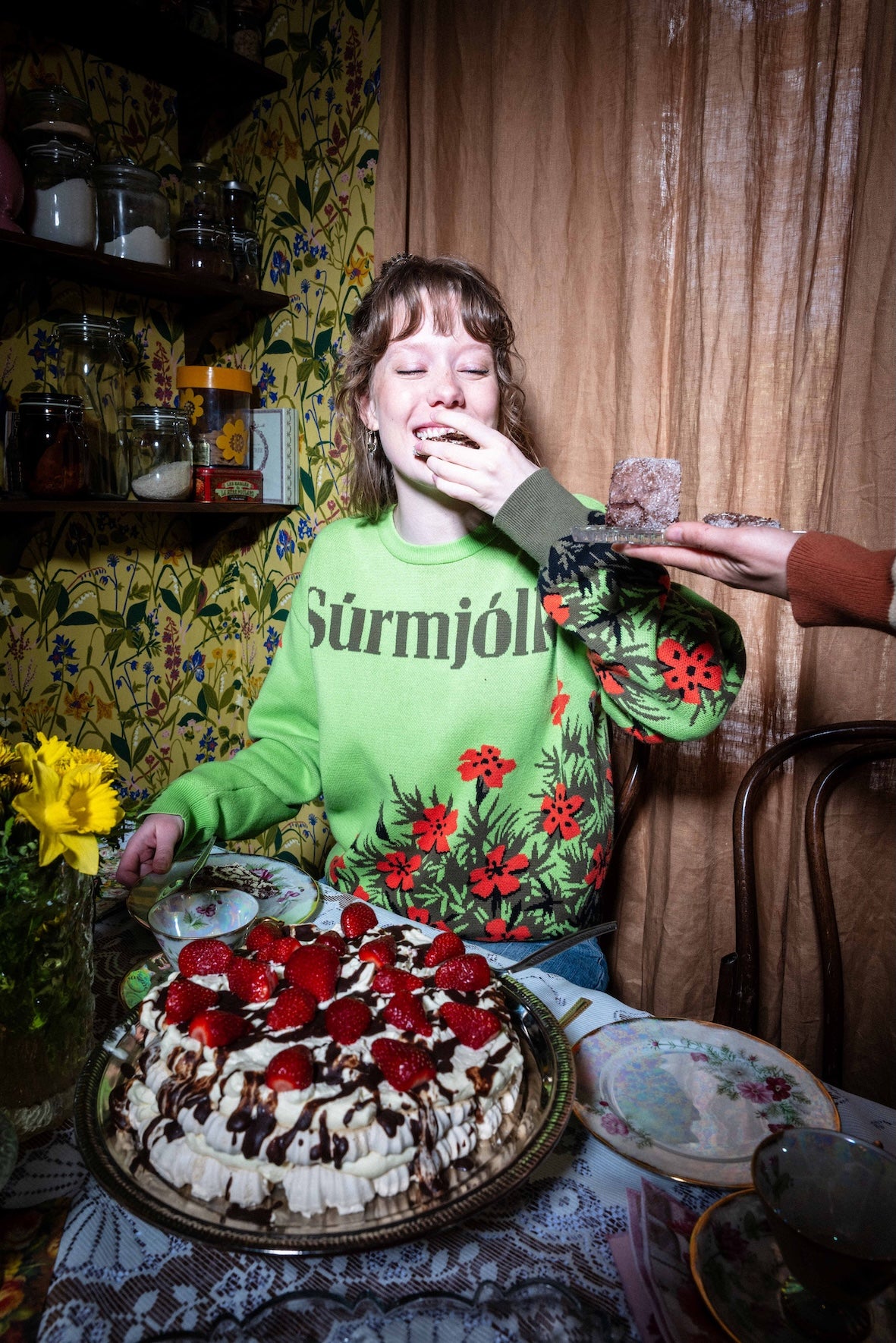 Súrmjólk prjónuð