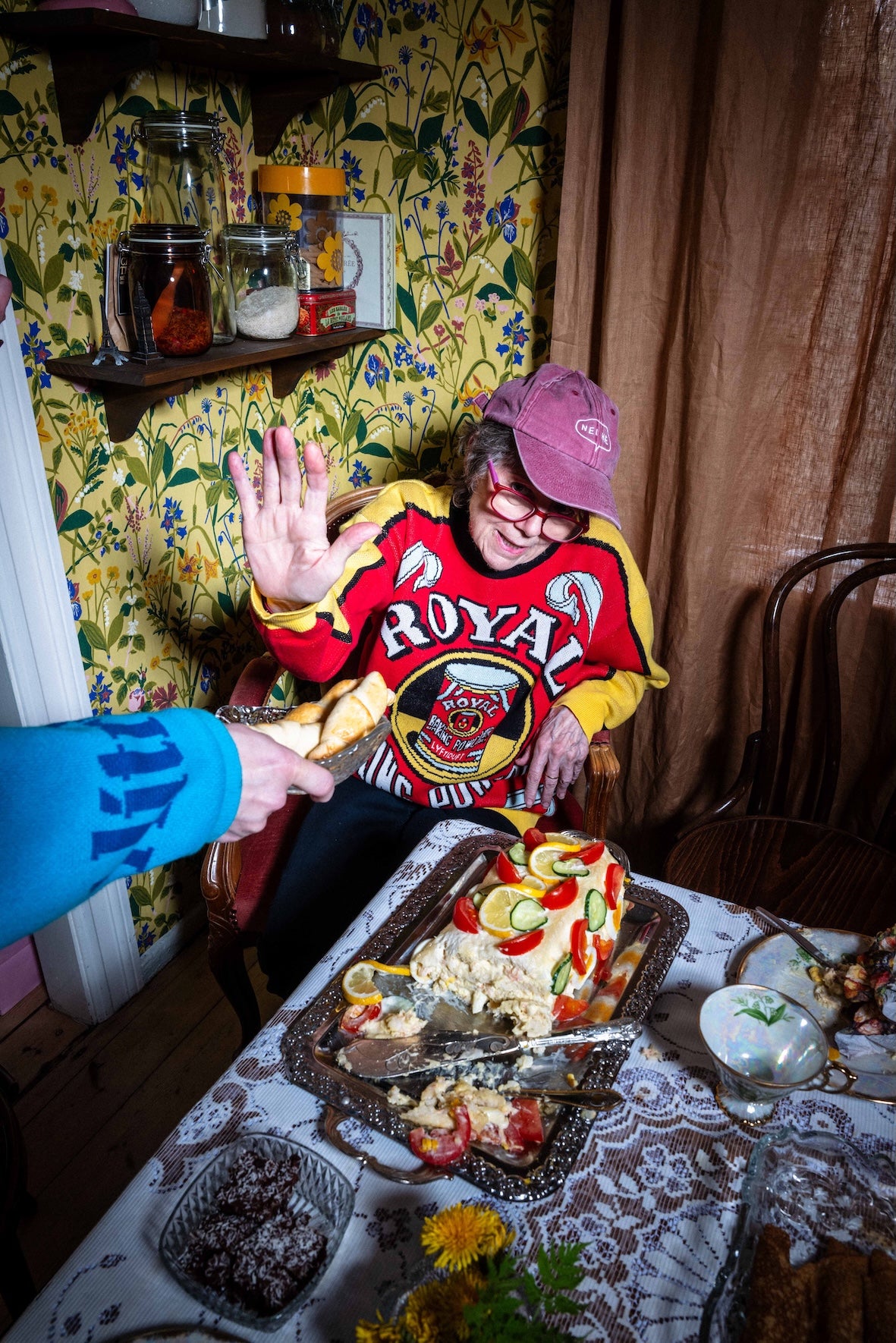 Royal lyftiduft prjónuð