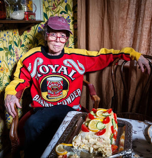 Royal lyftiduft prjónuð