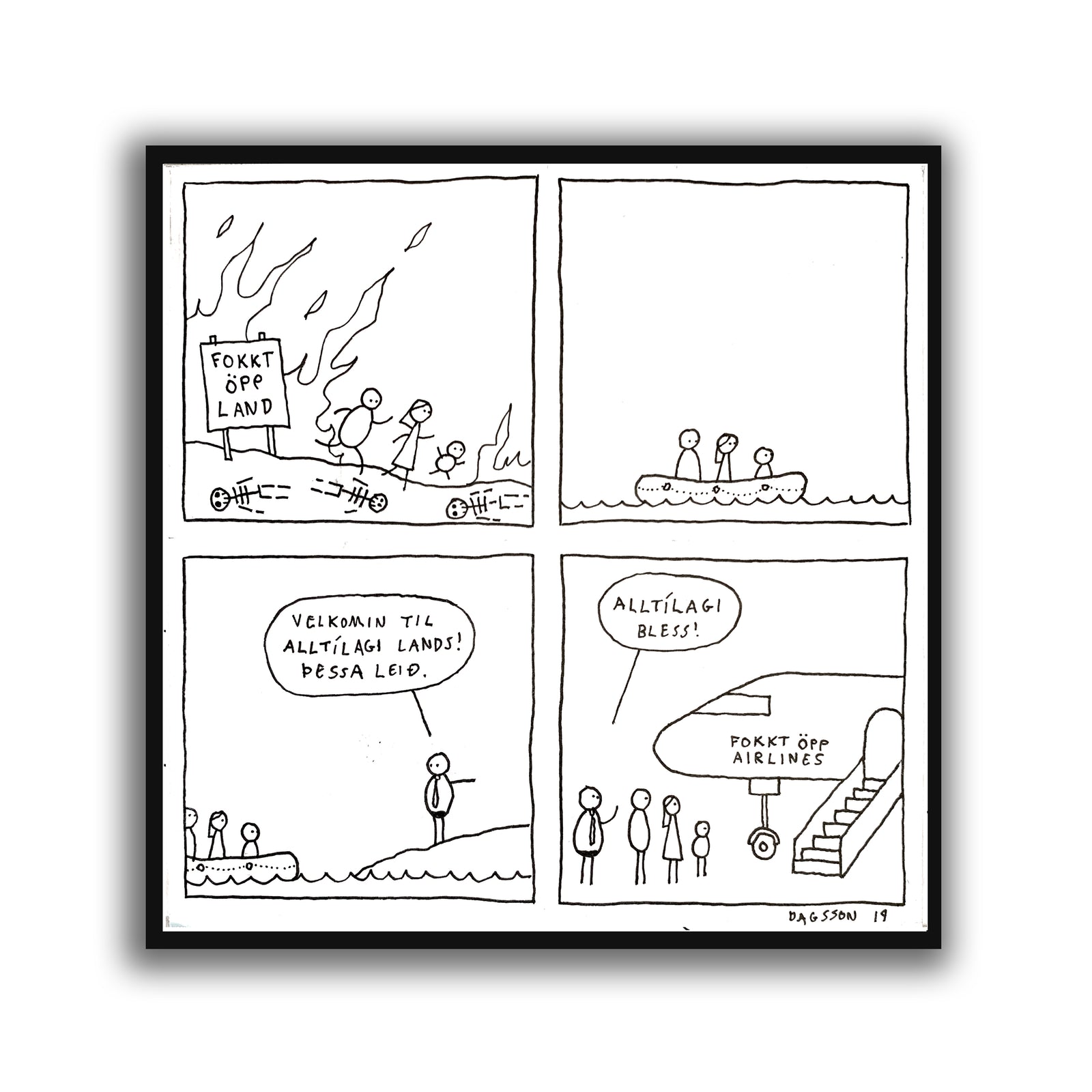 Fokkt öpp land - teikning